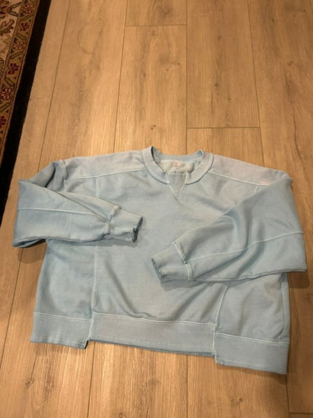 Free People Embroidered Crewneck Sweatshirt - Powder Blue Large